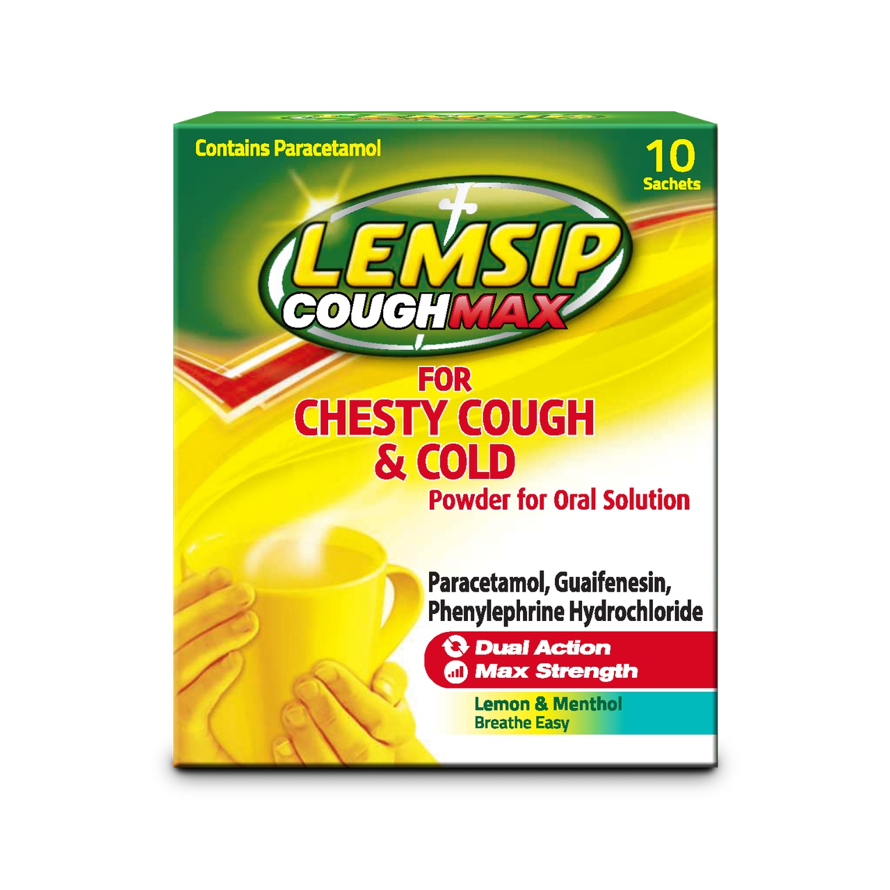 Lemsip Cough Max, Mucus Cough & Cold, Lemon Hot Drink